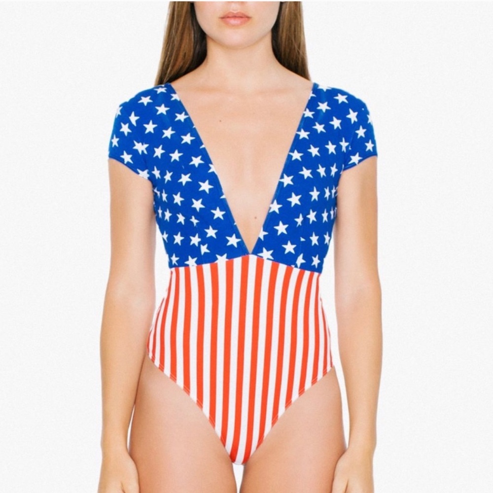 American apparel bodysuit American flag